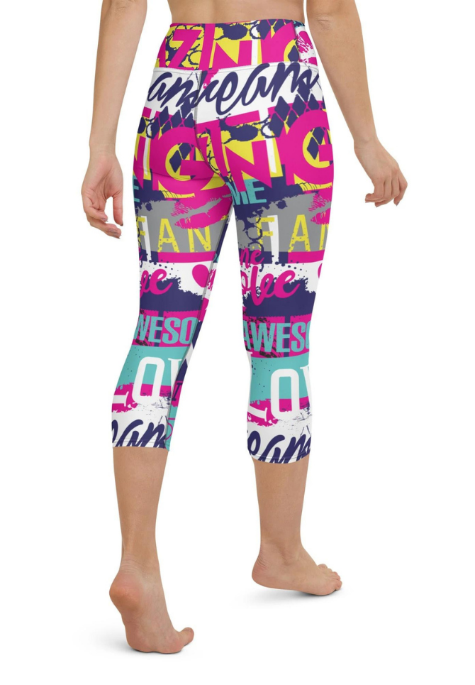 Cool Slogan Yoga Capris