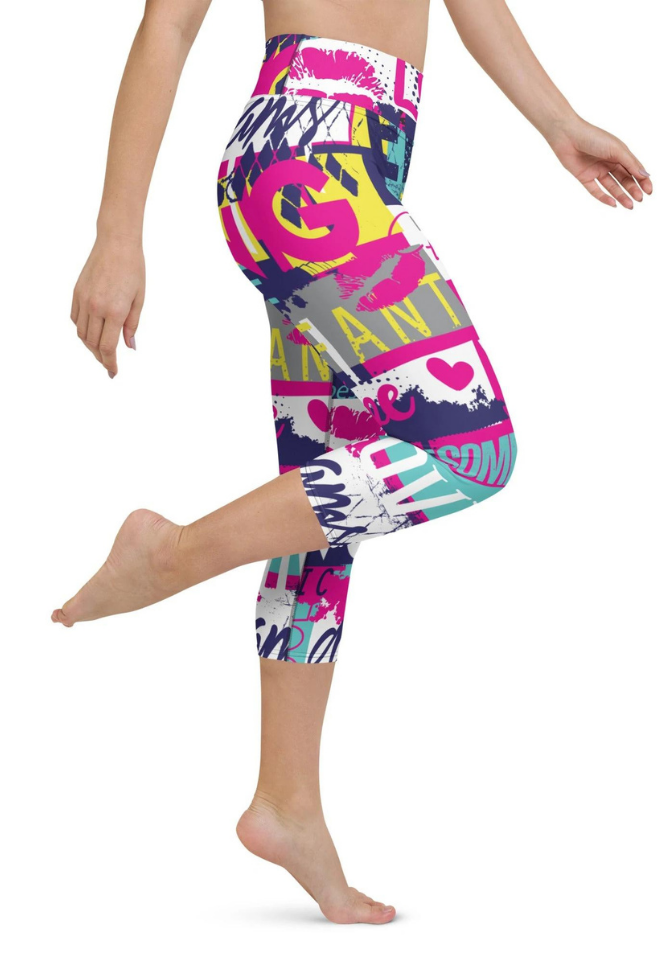 Cool Slogan Yoga Capris