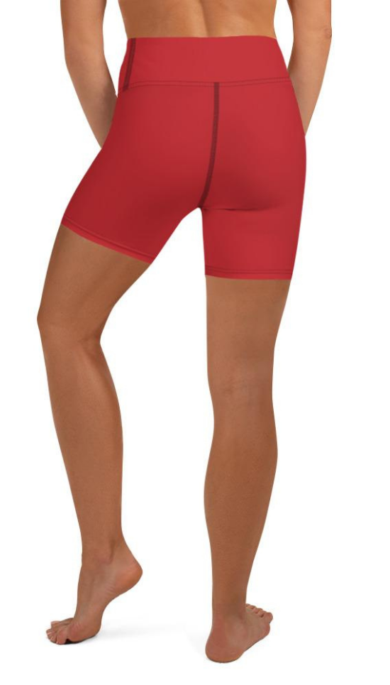 Crimson Red Yoga Shorts