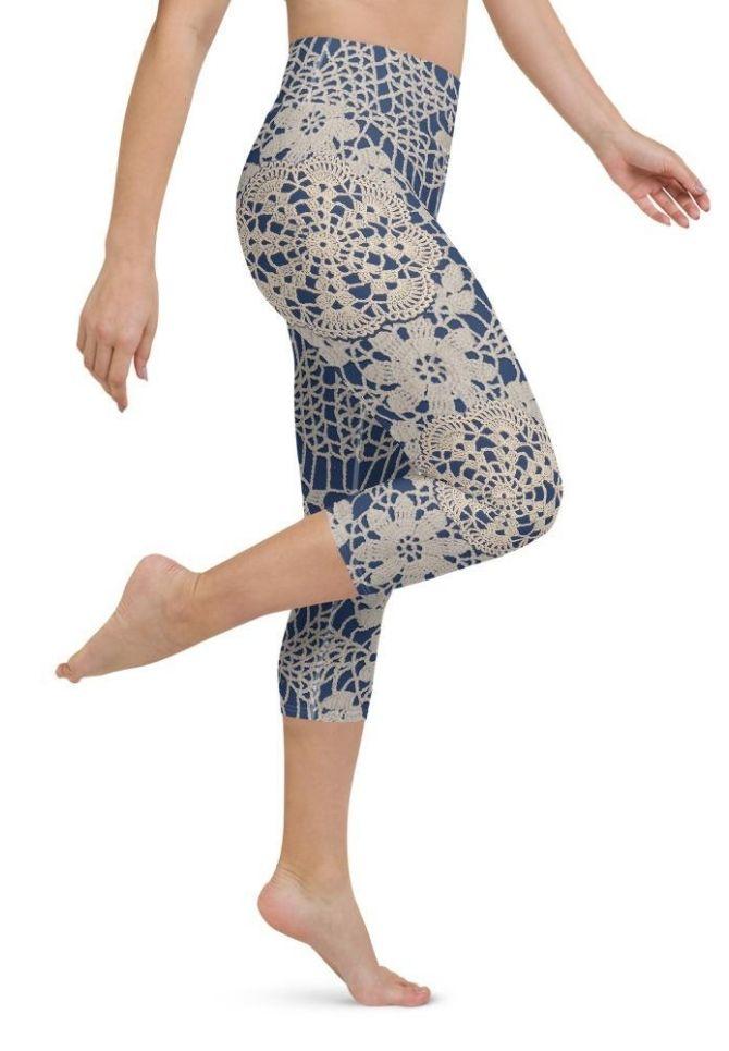 Crochet Print Yoga Capris