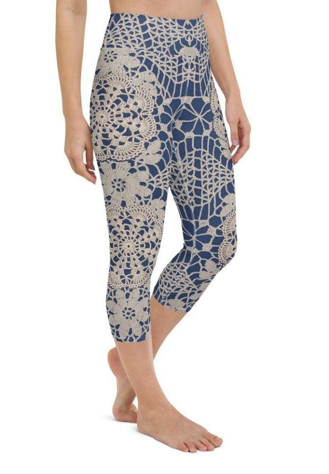 Crochet Print Yoga Capris