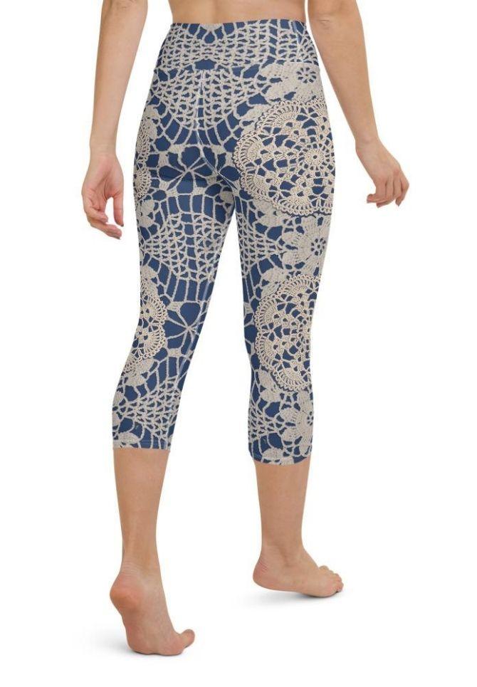 Crochet Print Yoga Capris