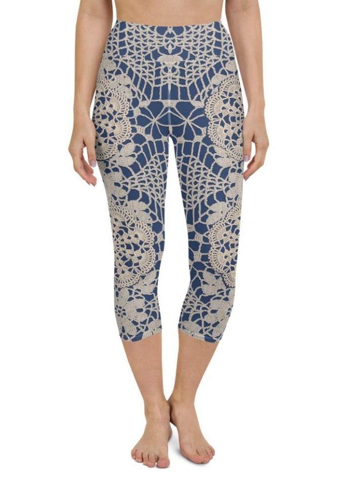Crochet Print Yoga Capris