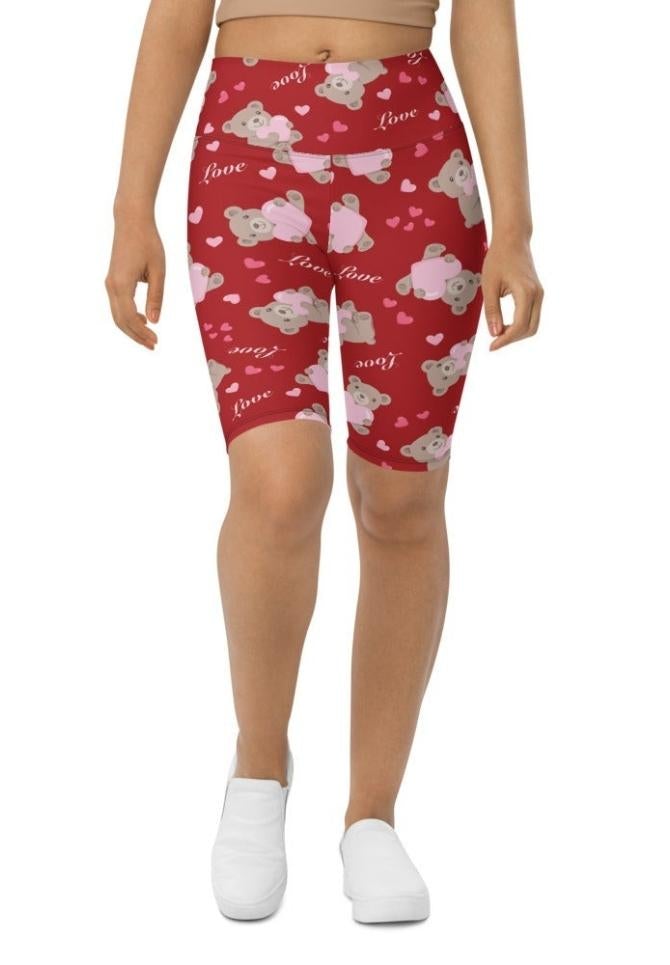 Cute Teddy Bear Biker Shorts