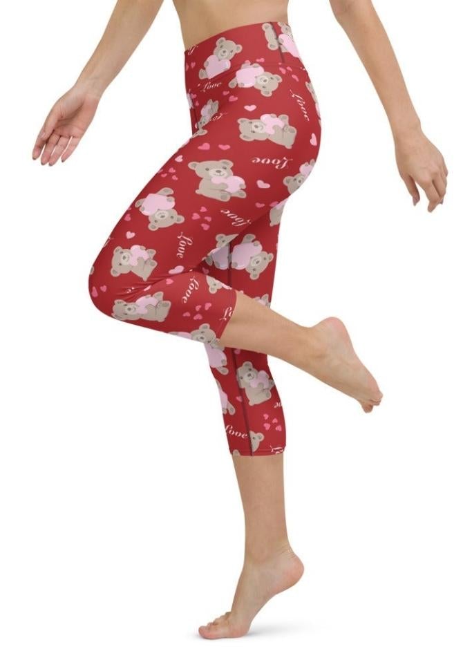 Cute Teddy Bear Yoga Capris