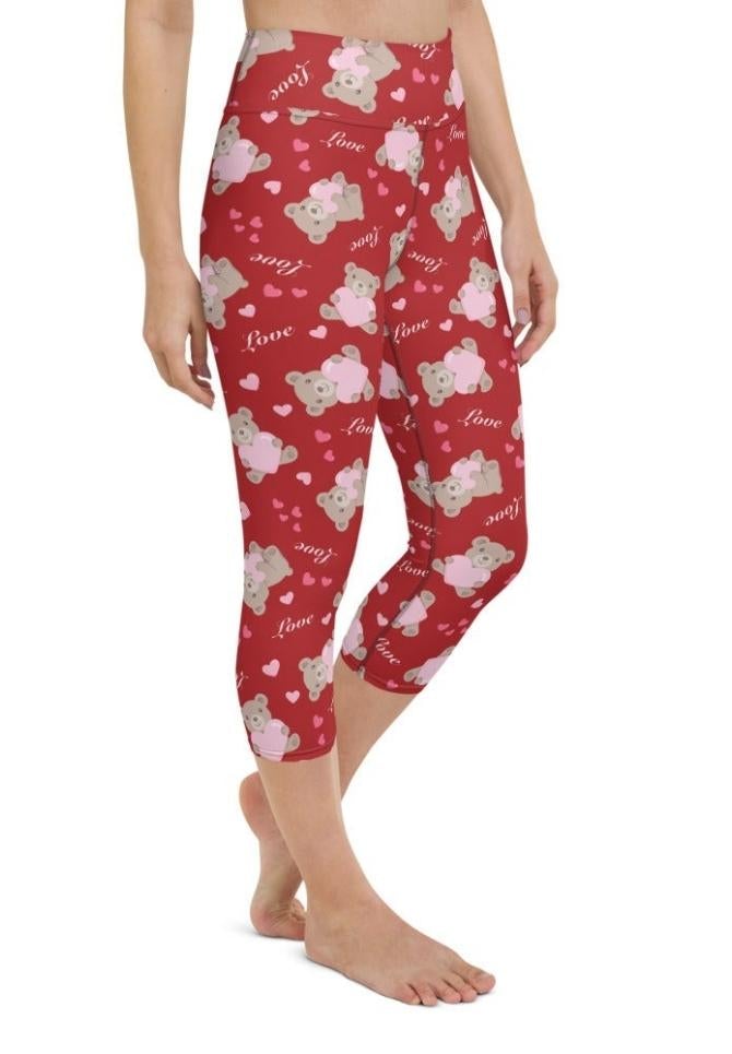 Cute Teddy Bear Yoga Capris