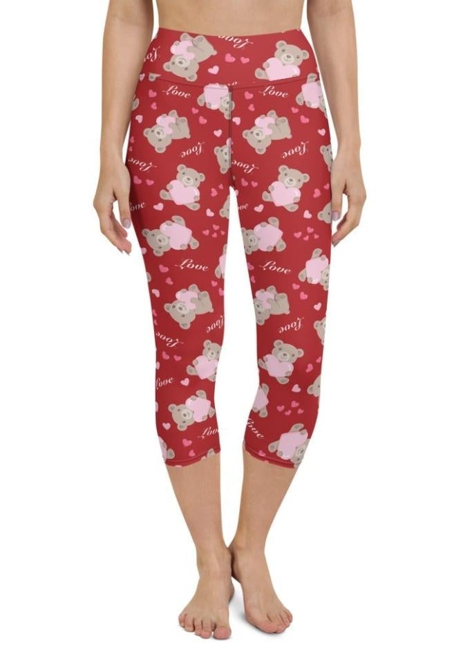 Cute Teddy Bear Yoga Capris