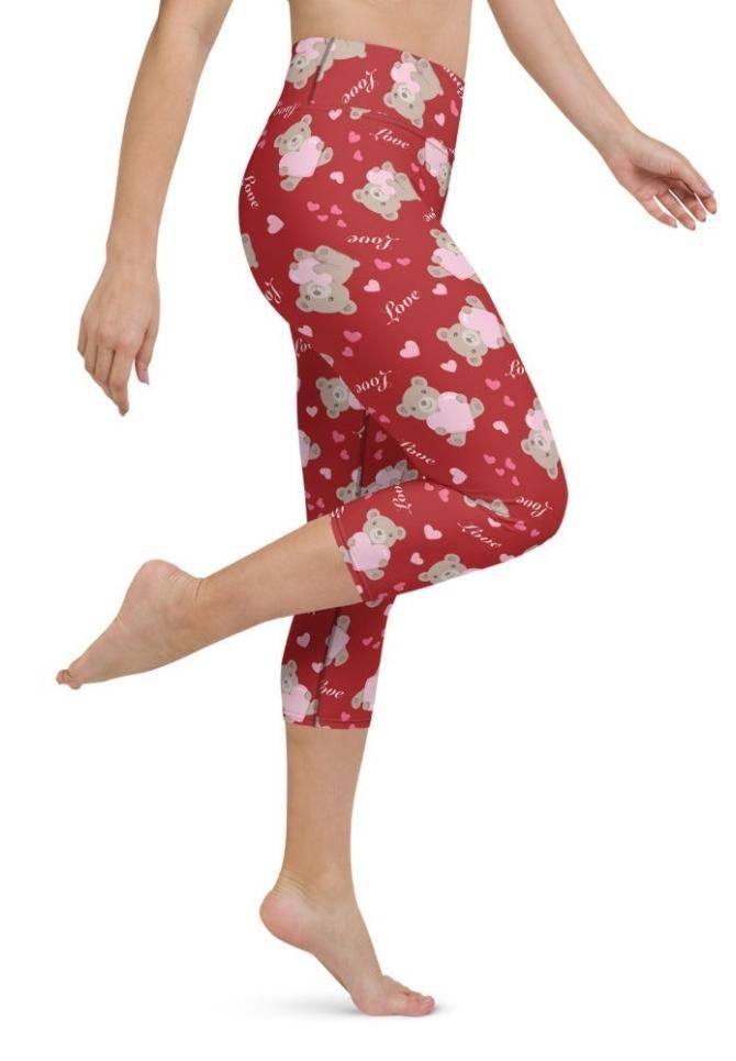 Cute Teddy Bear Yoga Capris