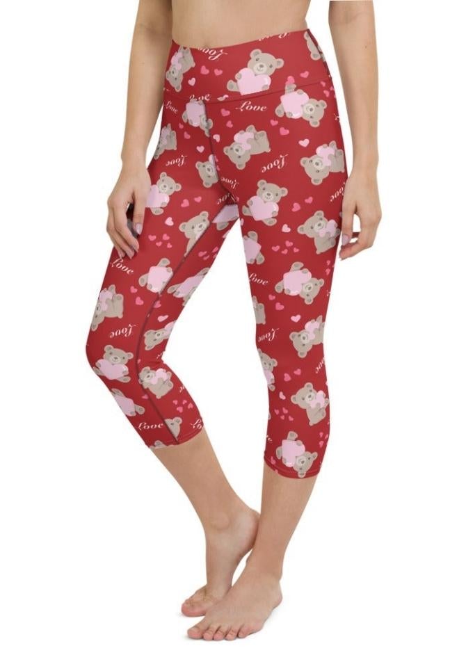 Cute Teddy Bear Yoga Capris