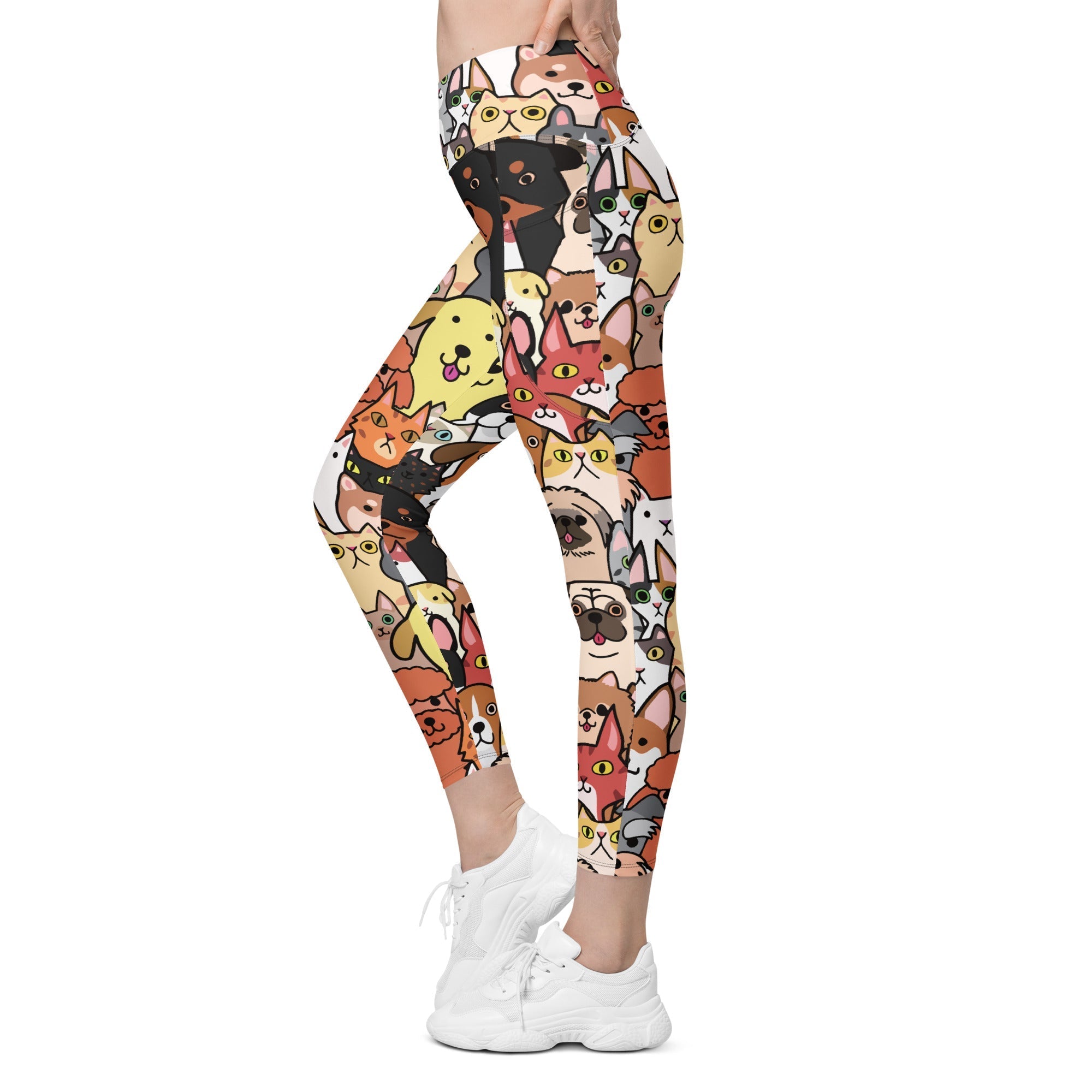 Cuteness Overload Crossover Leggings With Pockets