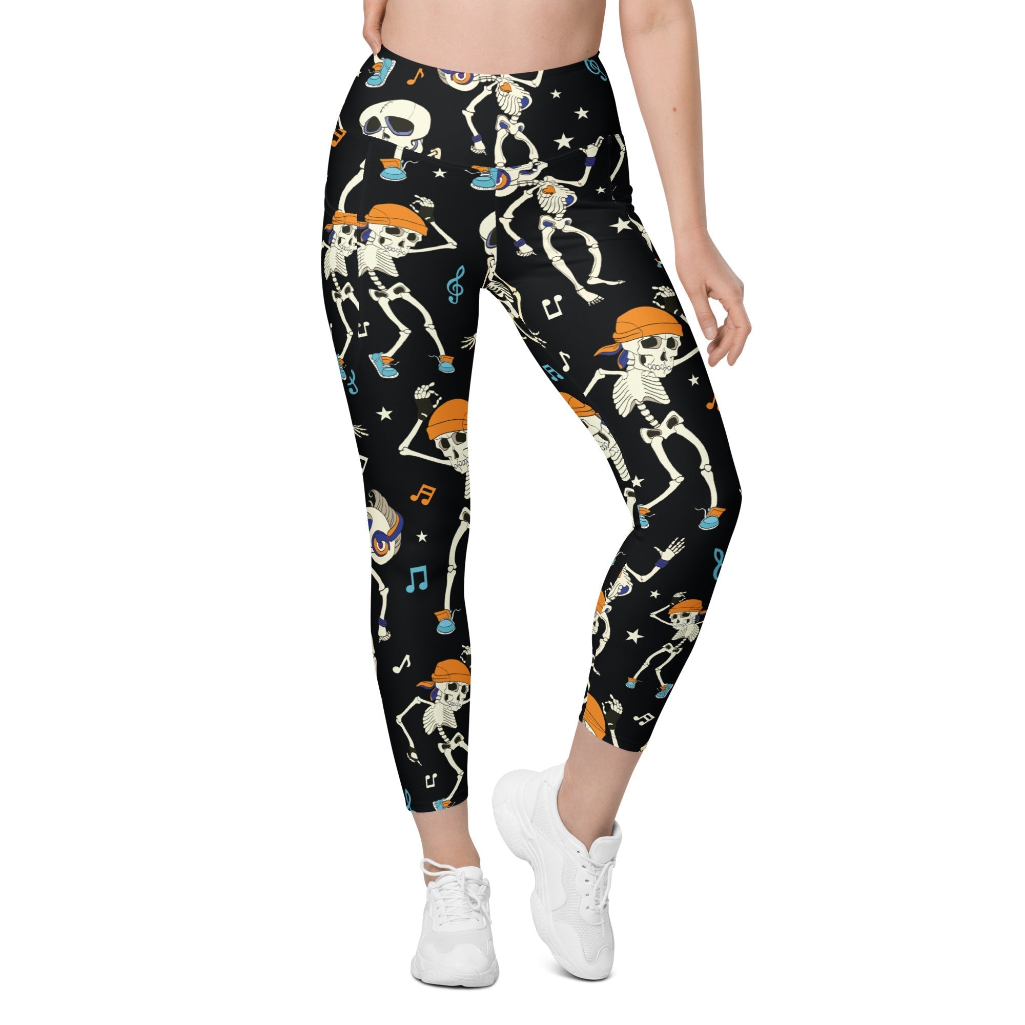 Dancing Skeletons Leggings With Pockets: Women's Halloween Outfits