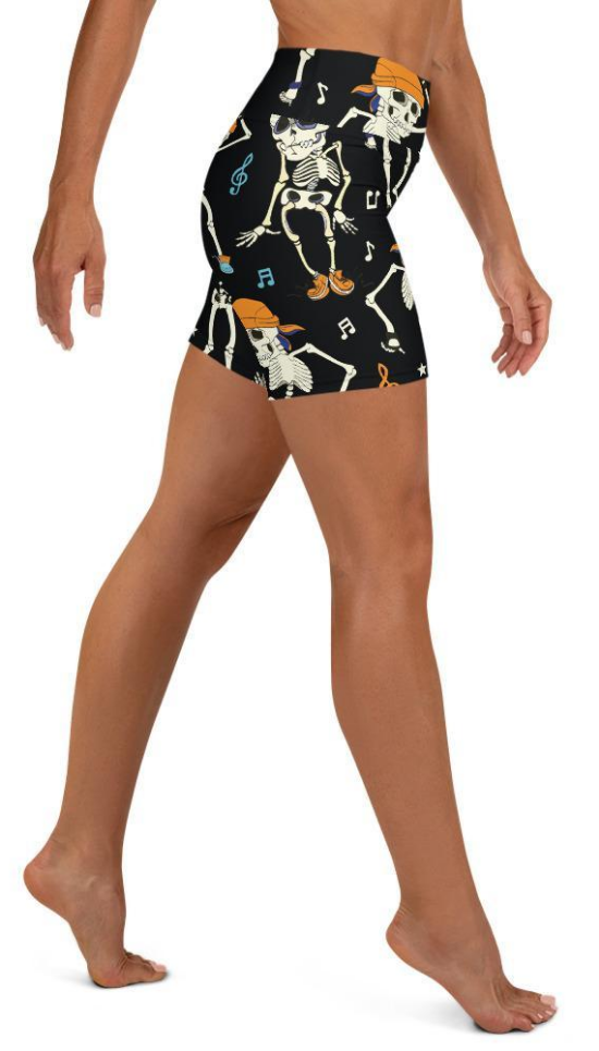 Dancing Skeletons Yoga Shorts