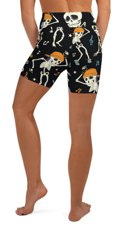 Dancing Skeletons Yoga Shorts