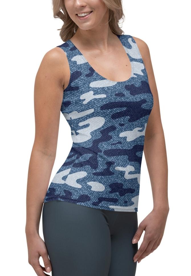 Denim Camo Print Tank Top