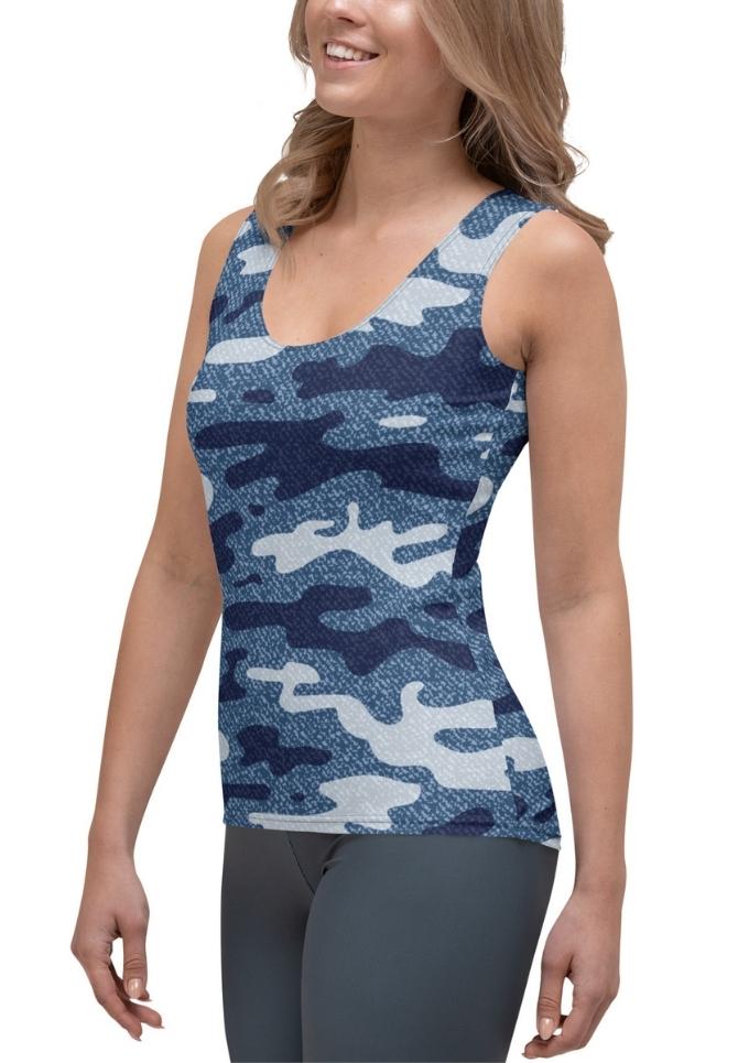 Denim Camo Print Tank Top