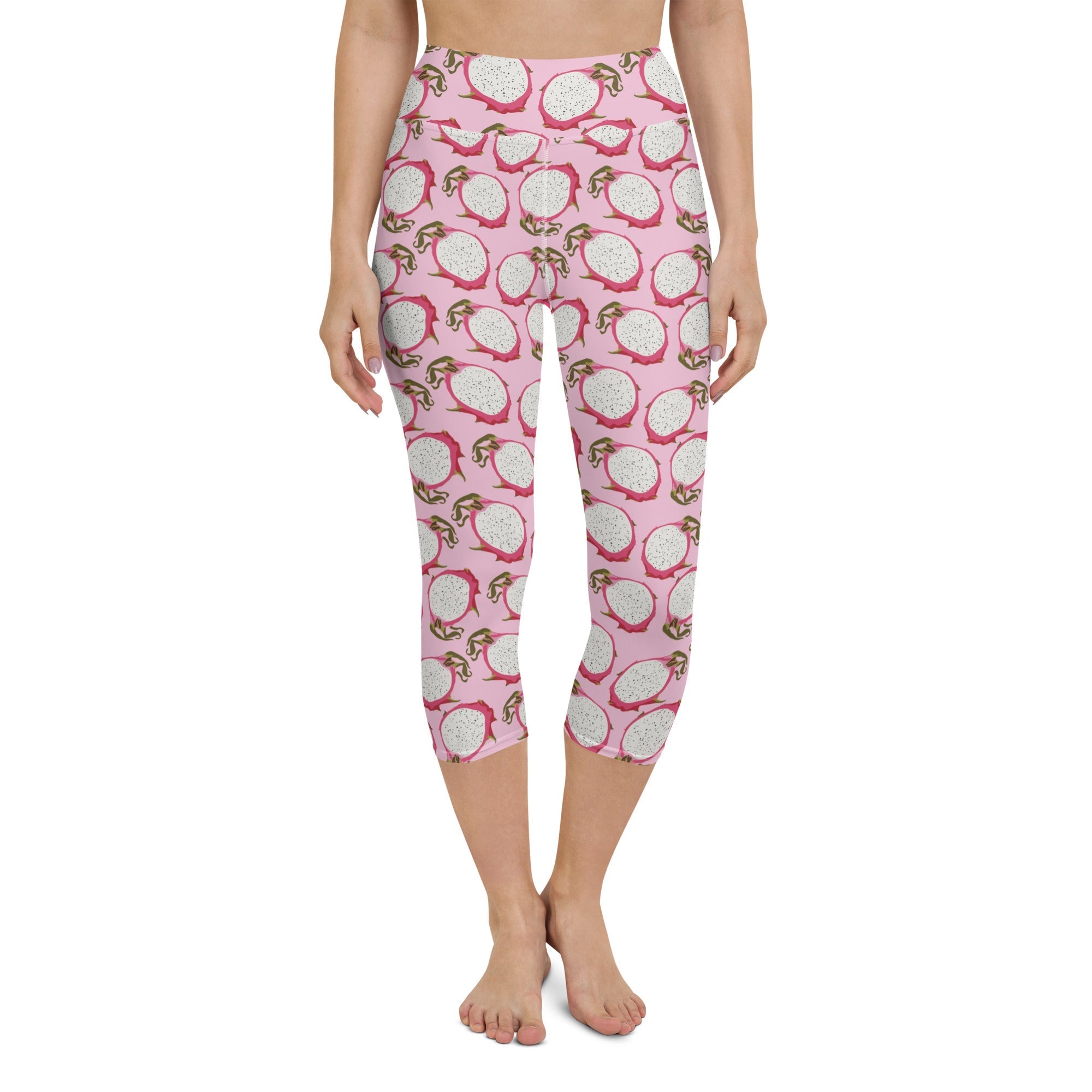 Dragon Fruit Pattern Yoga Capris