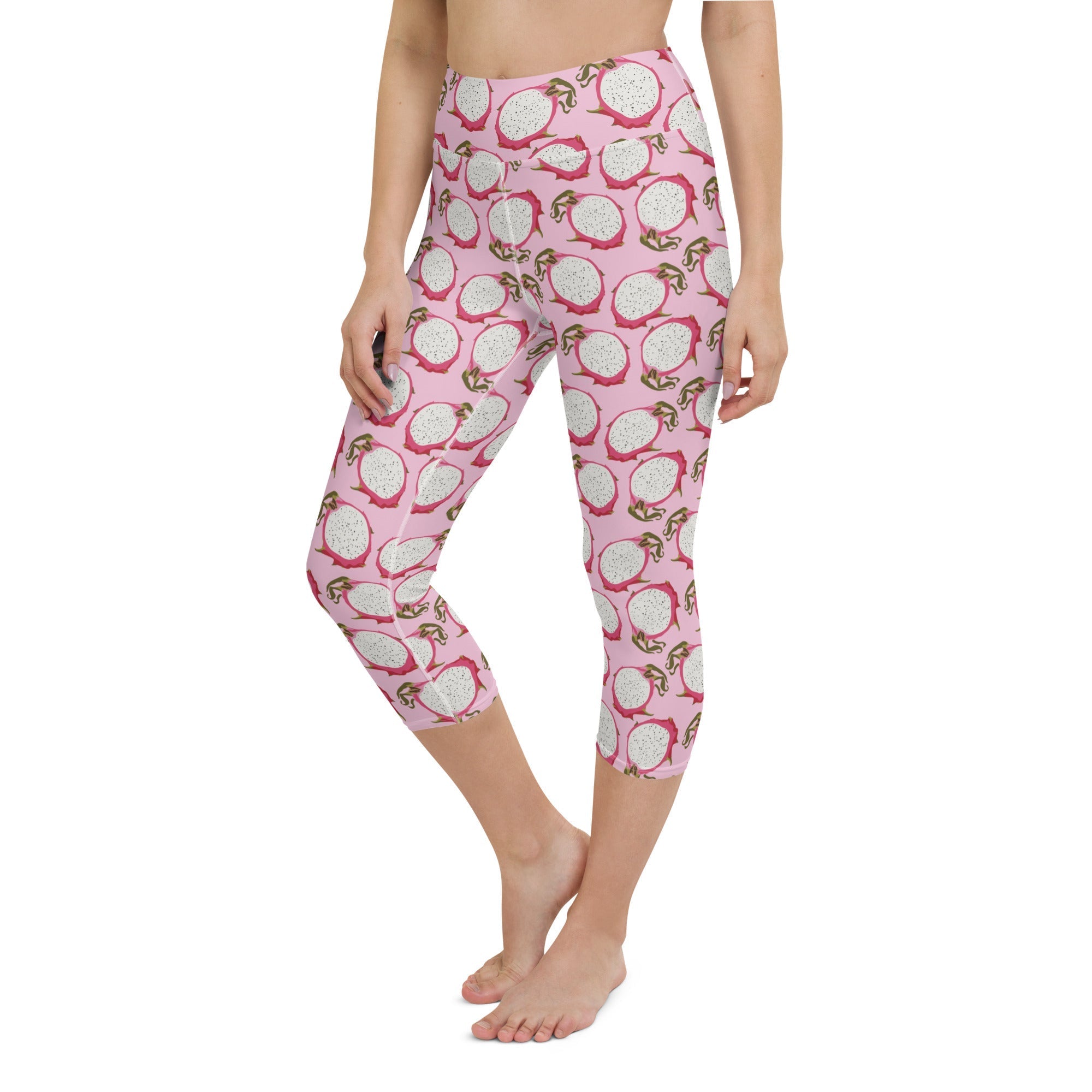 Dragon Fruit Pattern Yoga Capris