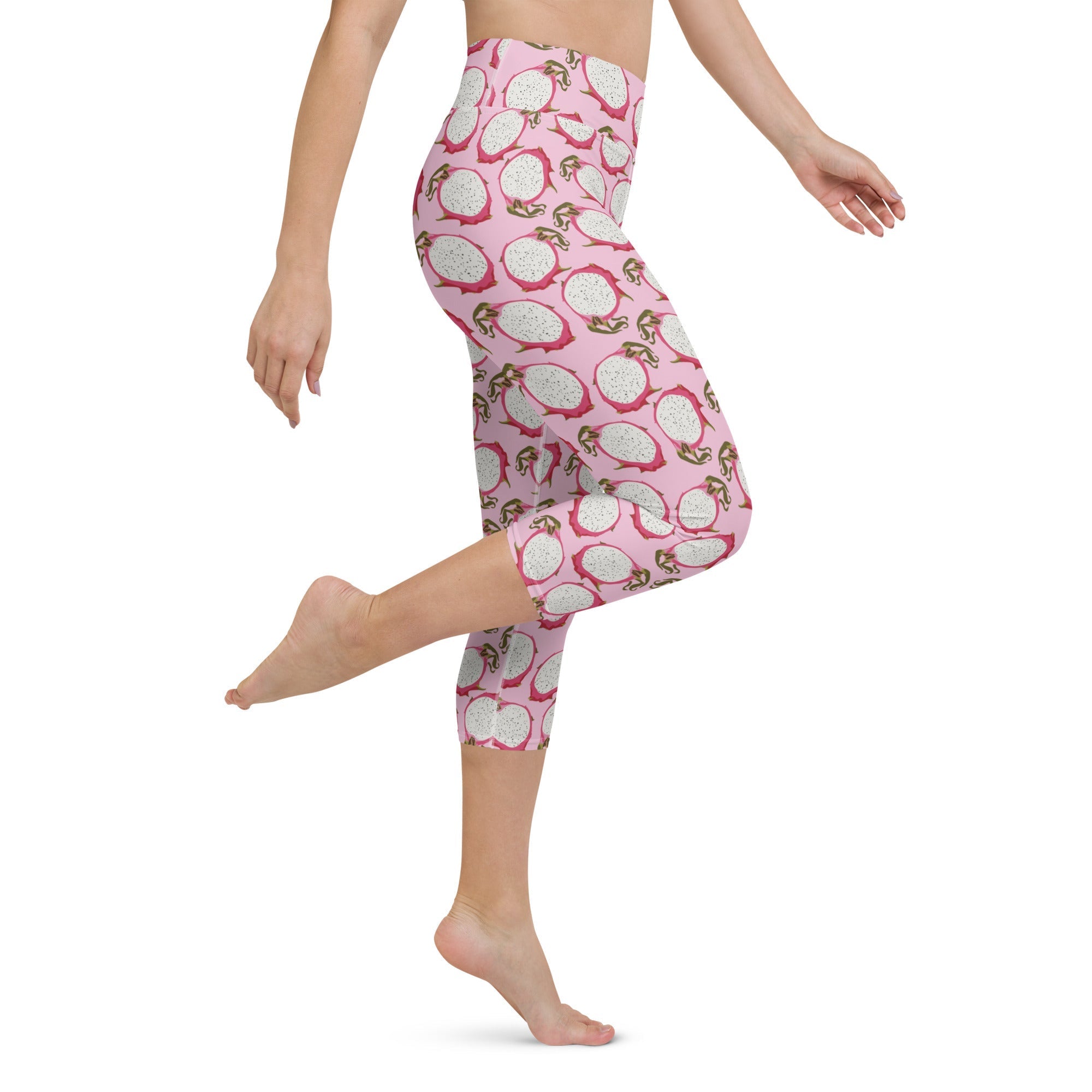 Dragon Fruit Pattern Yoga Capris
