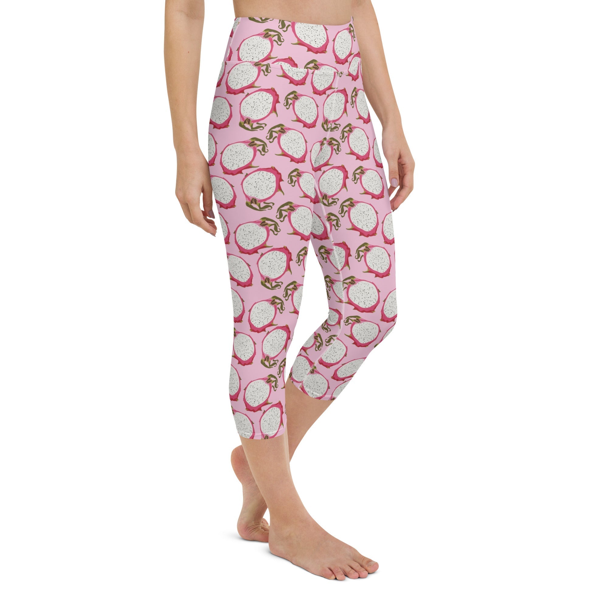 Dragon Fruit Pattern Yoga Capris