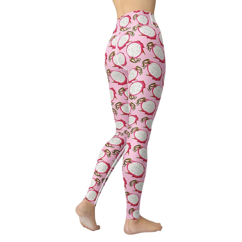 Dragon Fruit Pattern Yoga Leggings