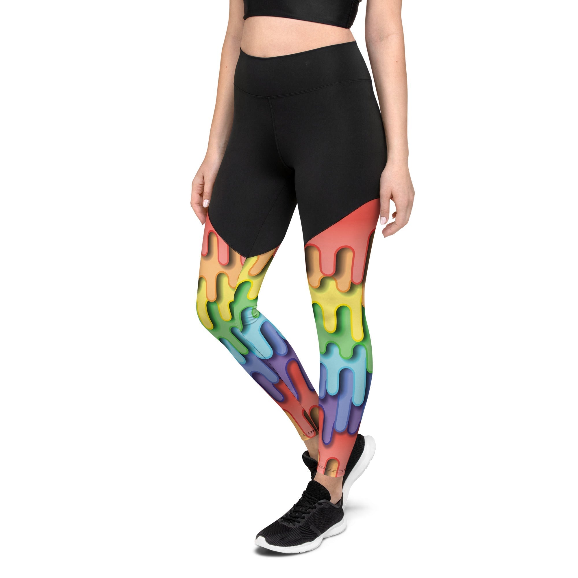 Dripping Rainbow Compression Leggings