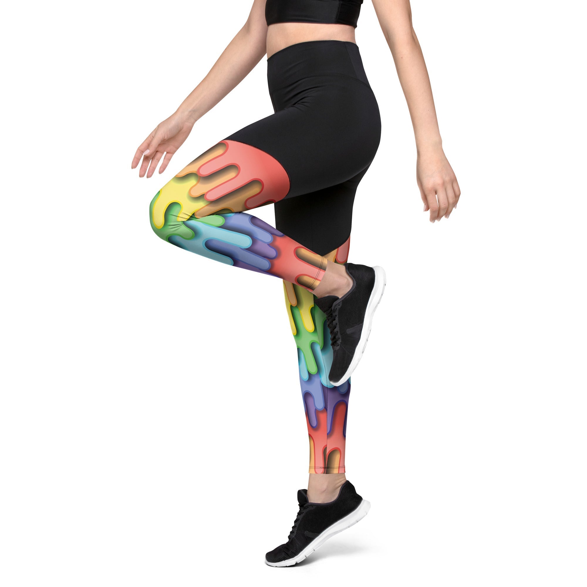 Dripping Rainbow Compression Leggings