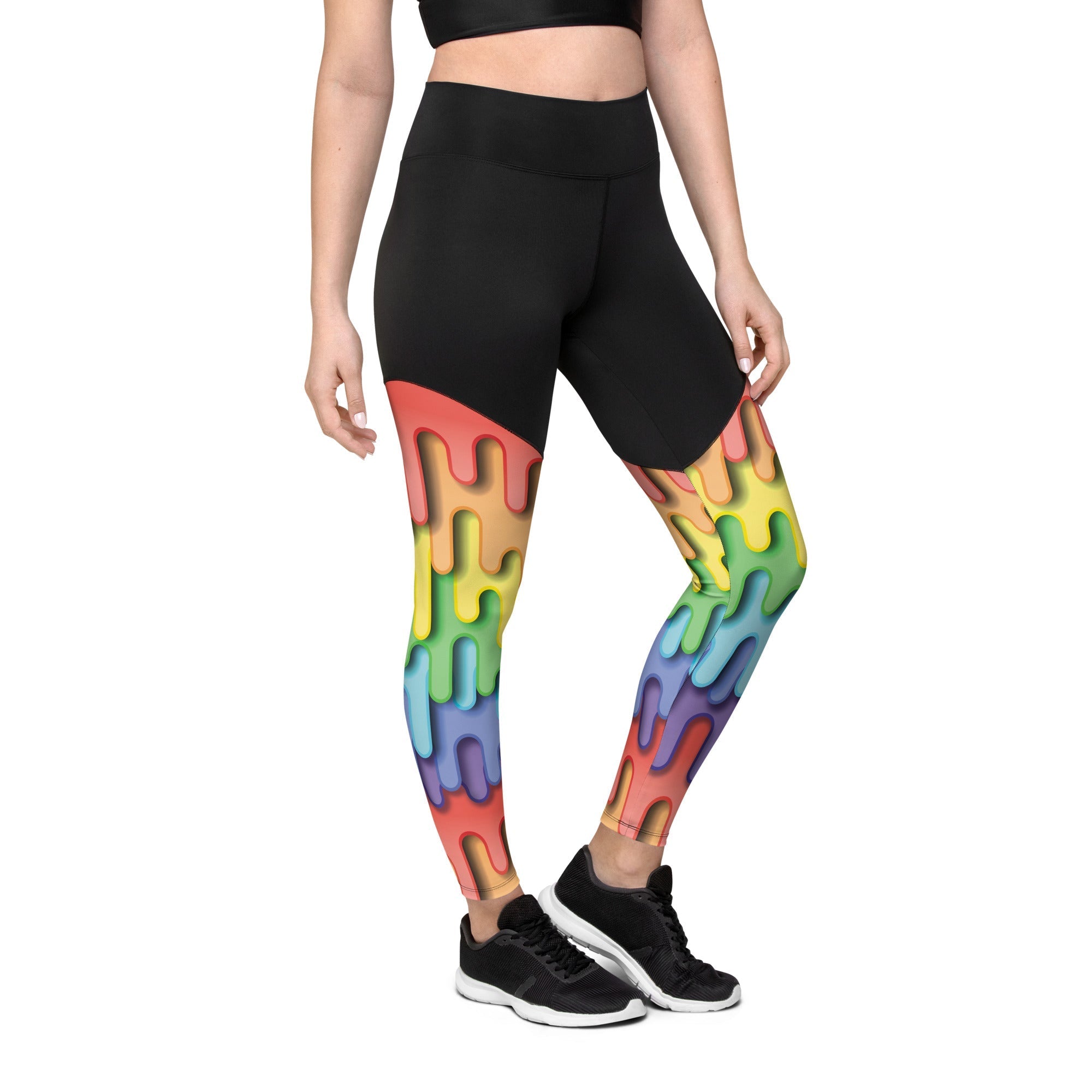 Dripping Rainbow Compression Leggings