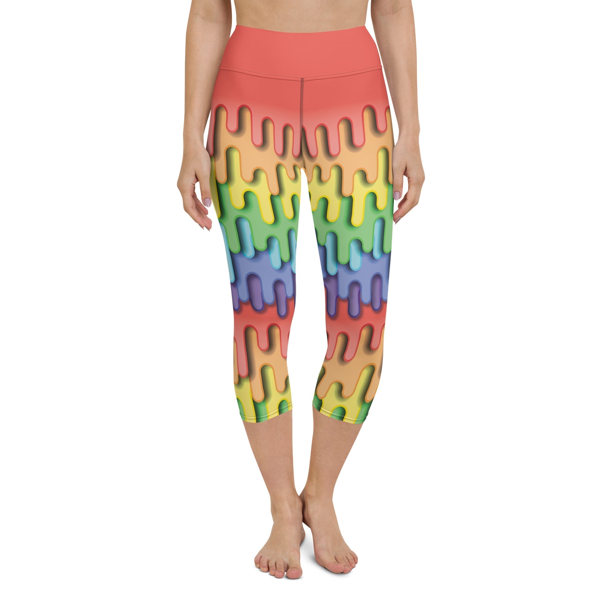 Dripping Rainbow Yoga Capris