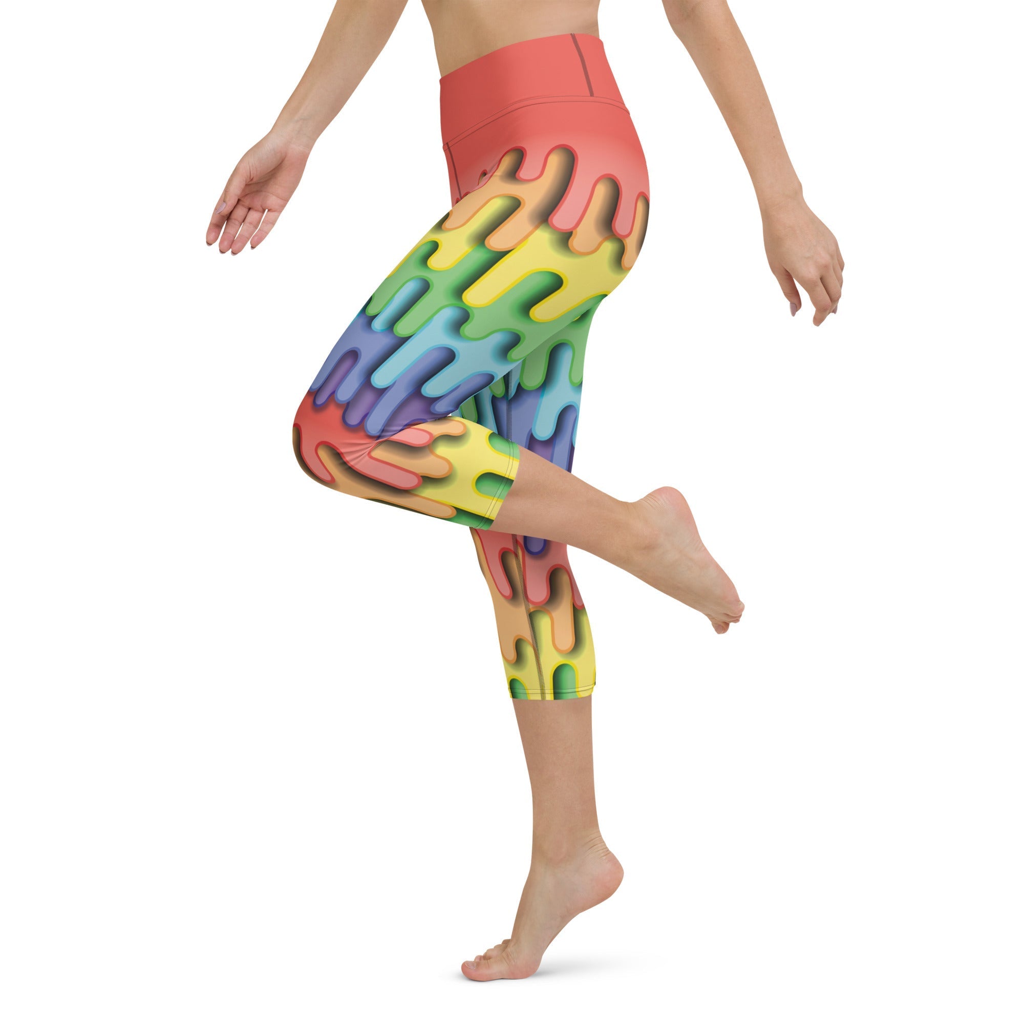 Dripping Rainbow Yoga Capris