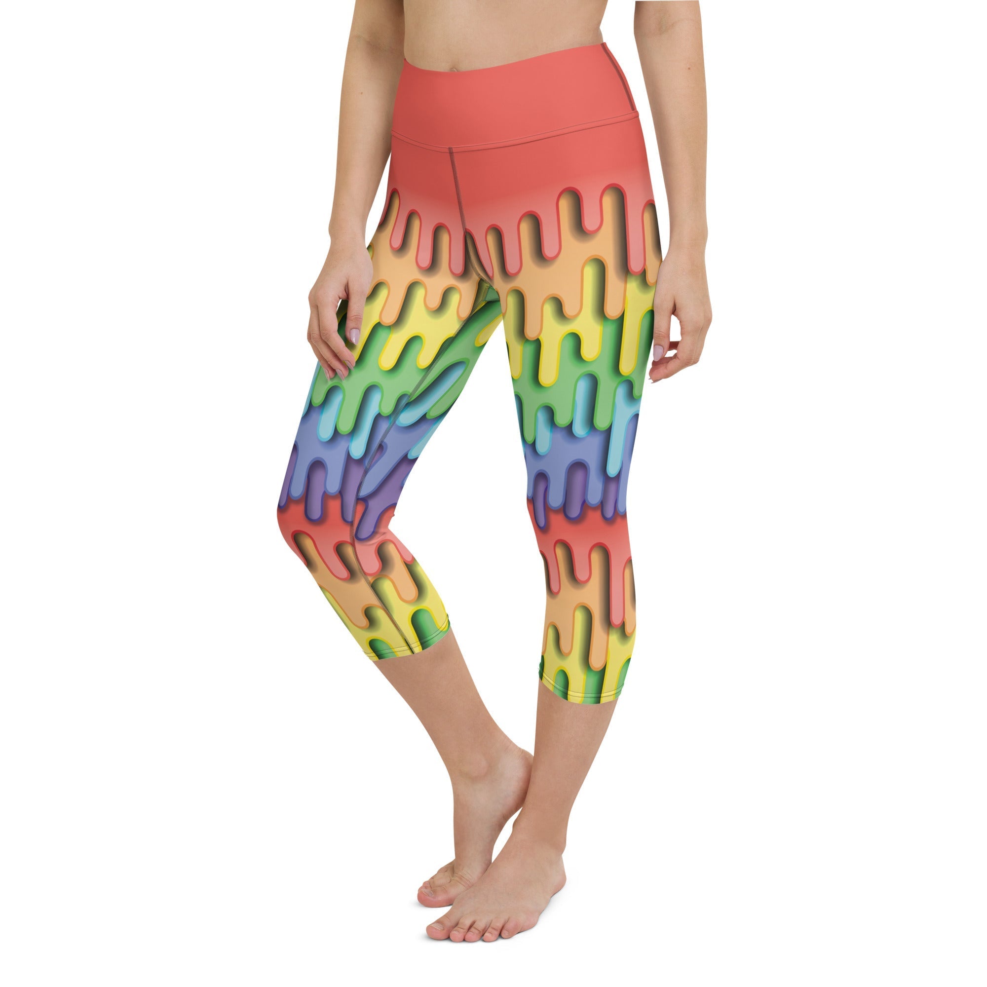 Dripping Rainbow Yoga Capris