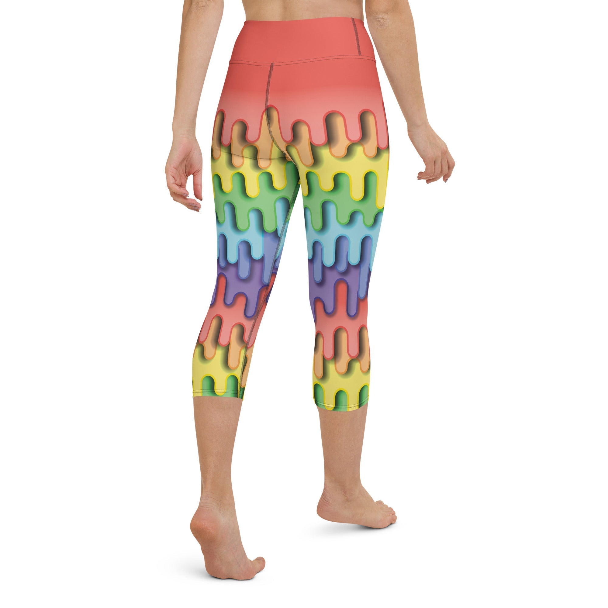 Dripping Rainbow Yoga Capris