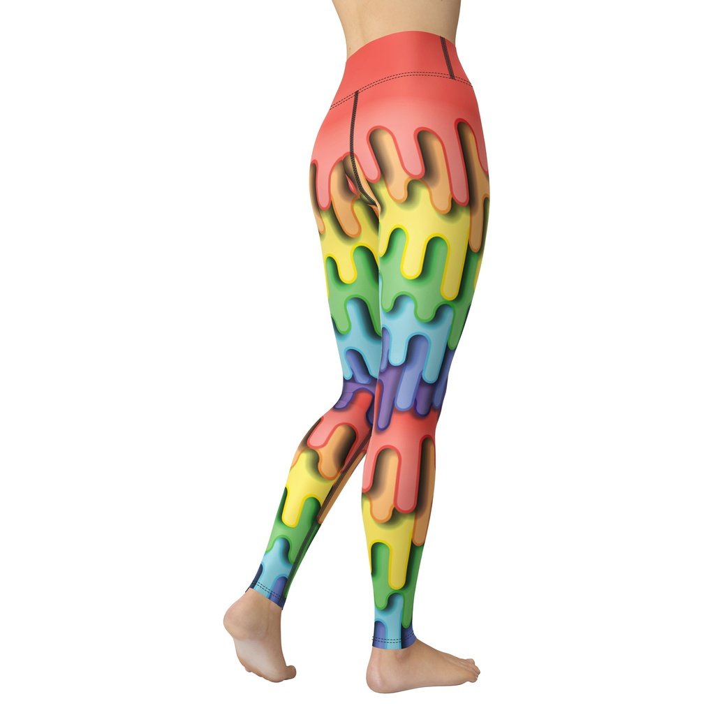 Dripping Rainbow Yoga Leggings