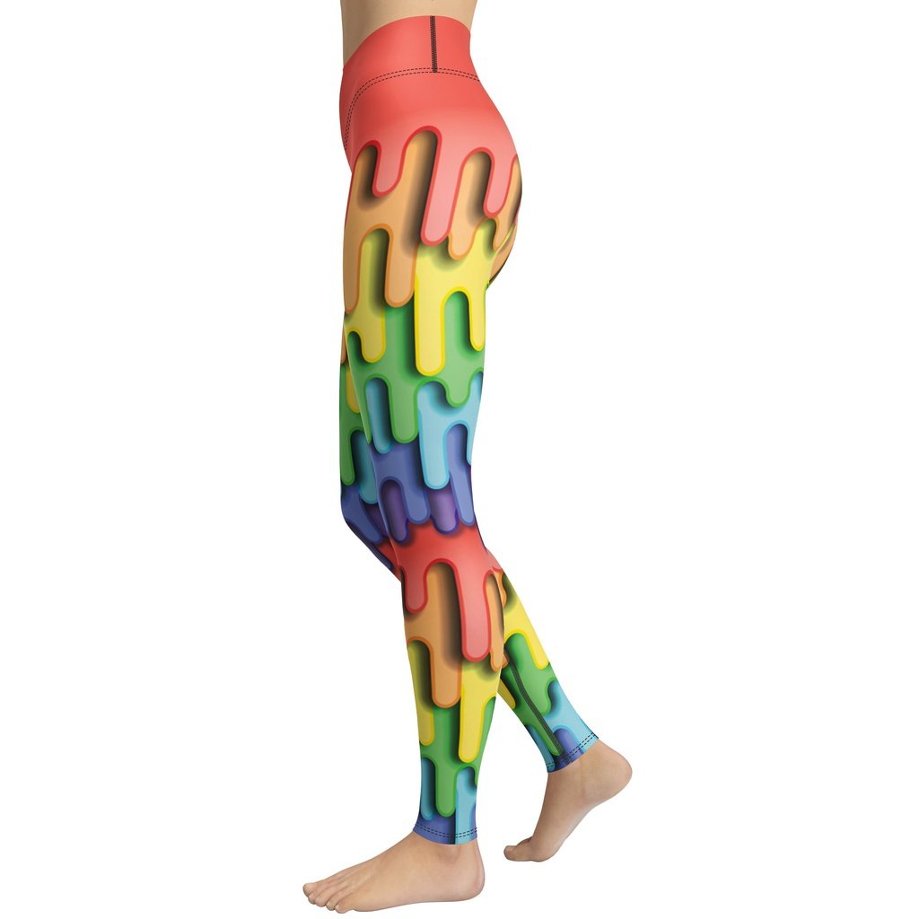 Dripping Rainbow Yoga Leggings