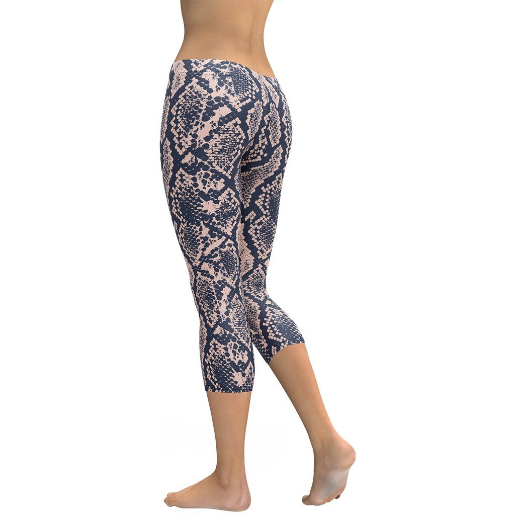 Dusty Pink Snakeskin Capris