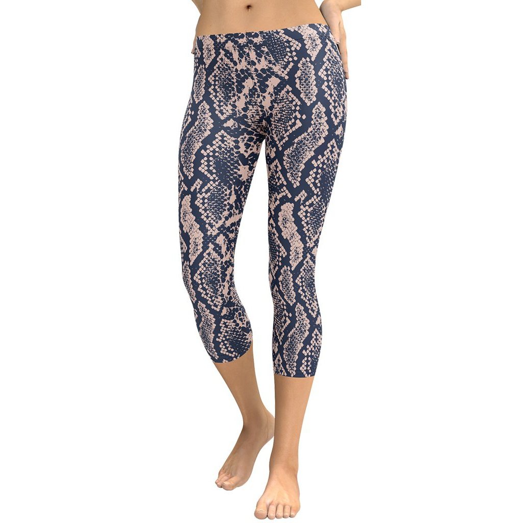 Dusty Pink Snakeskin Capris