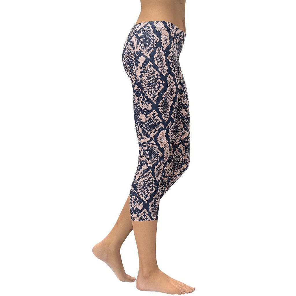 Dusty Pink Snakeskin Capris