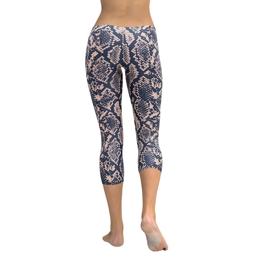 Dusty Pink Snakeskin Capris