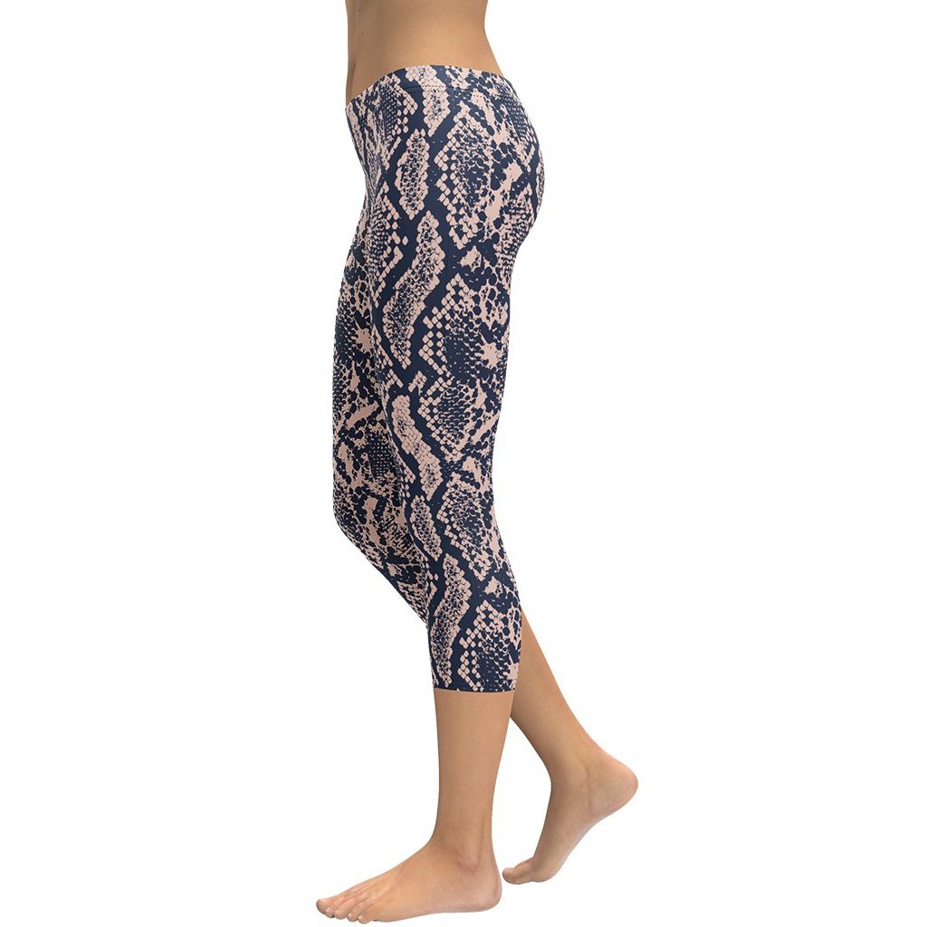Dusty Pink Snakeskin Capris