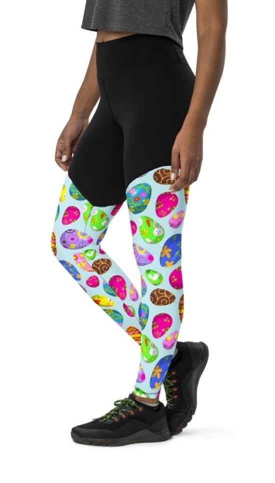 Easter Egg Pattern Compression Leggings
