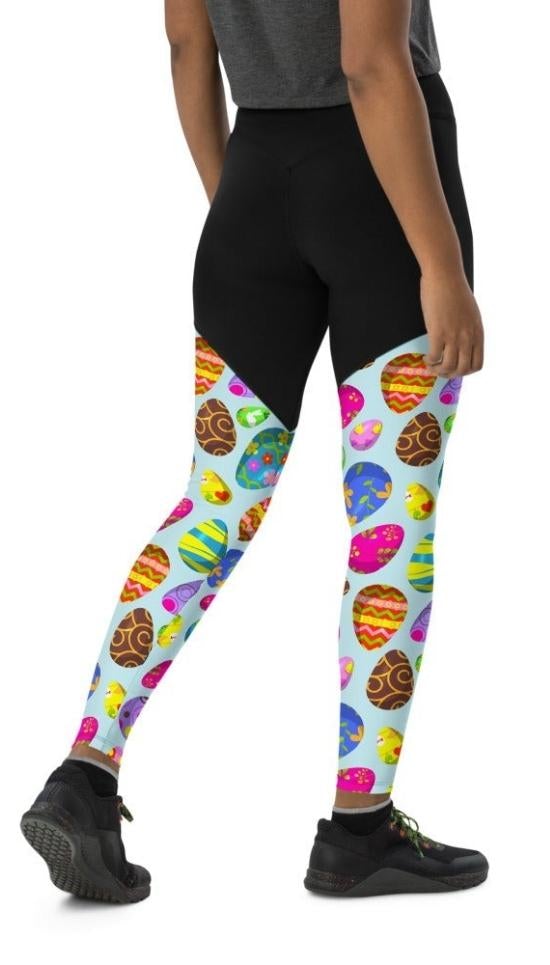 Easter Egg Pattern Compression Leggings