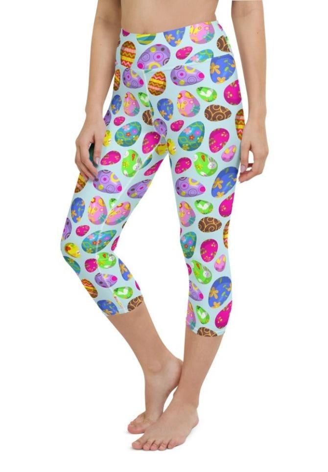 Easter Egg Pattern Yoga Capris