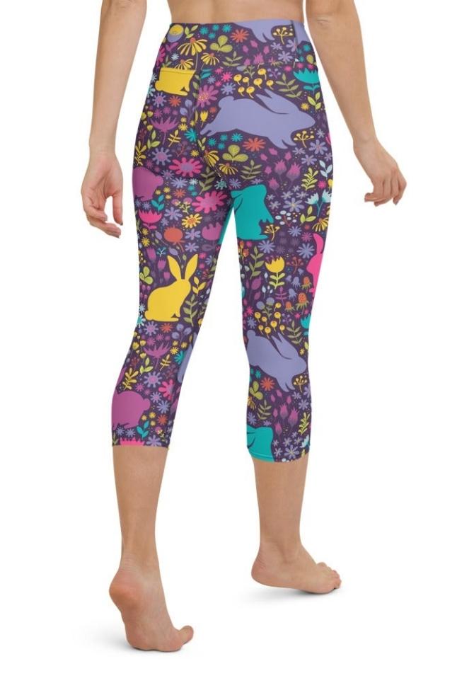 Easter Garden Yoga Capris