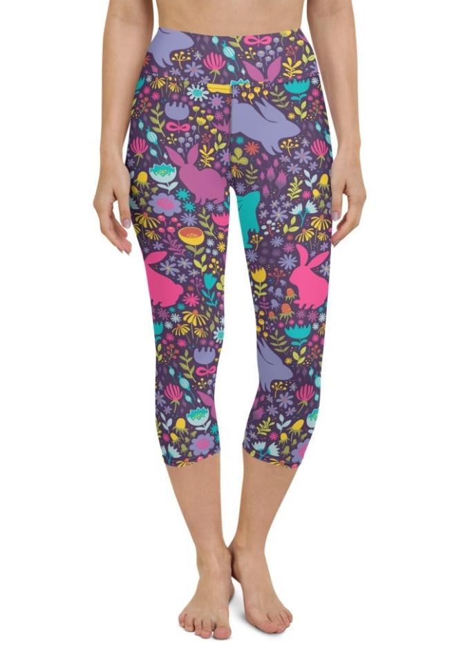 Easter Garden Yoga Capris