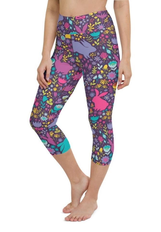 Easter Garden Yoga Capris