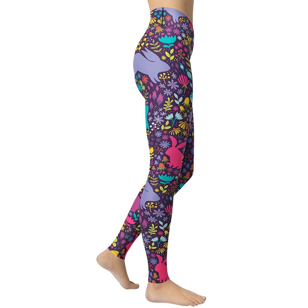 Easter Garden Yoga Leggings