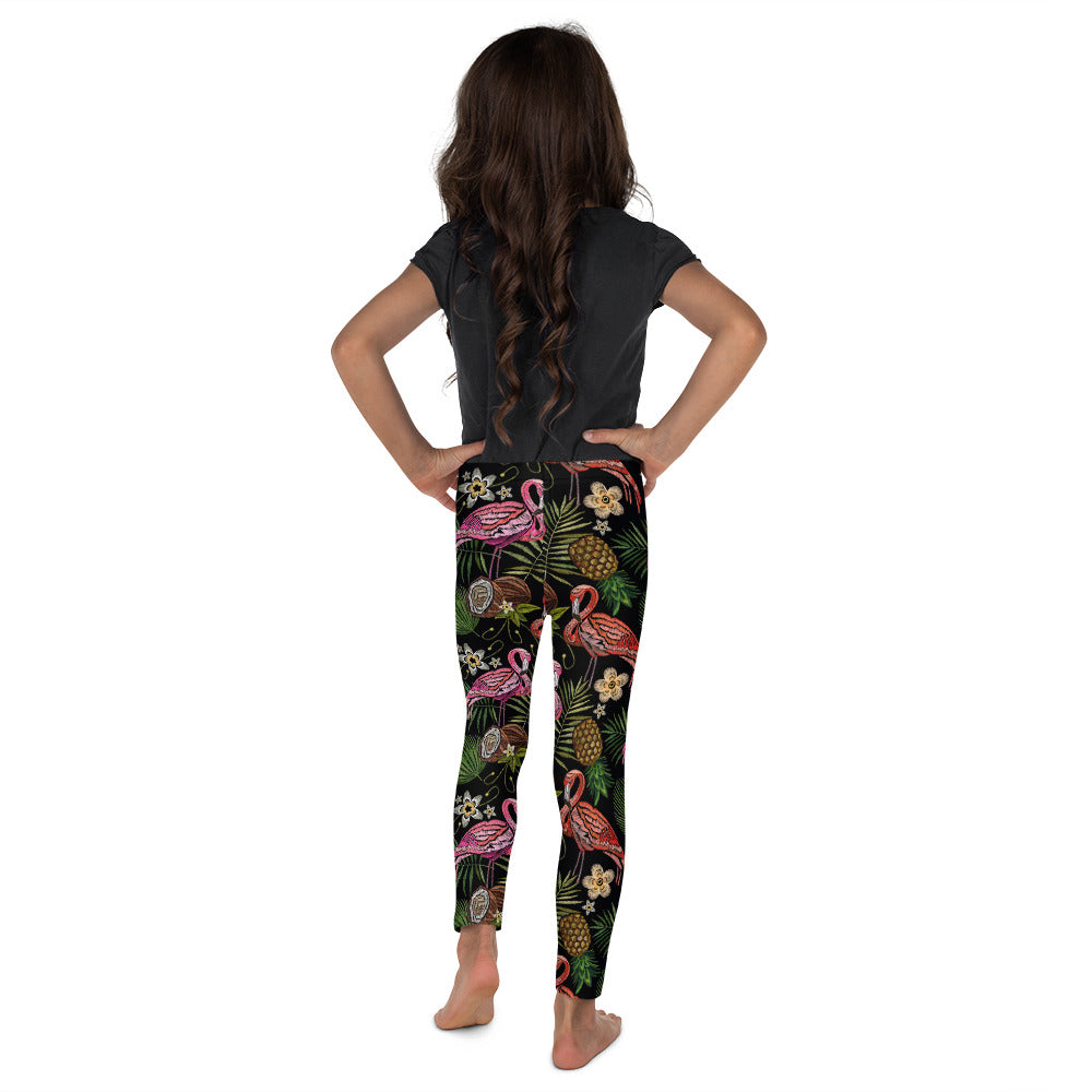 Embroidery Flamingo Kid's Leggings