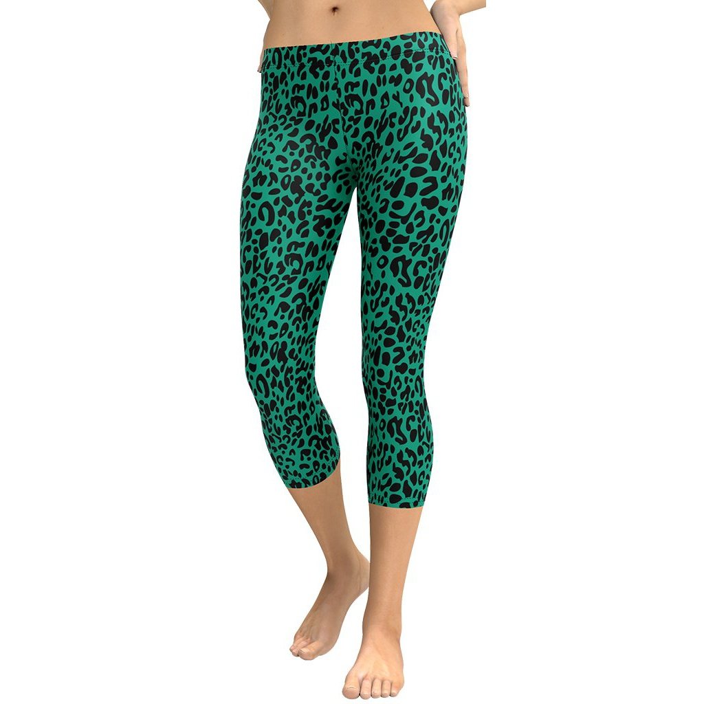 Emerald Green Leopard Capris