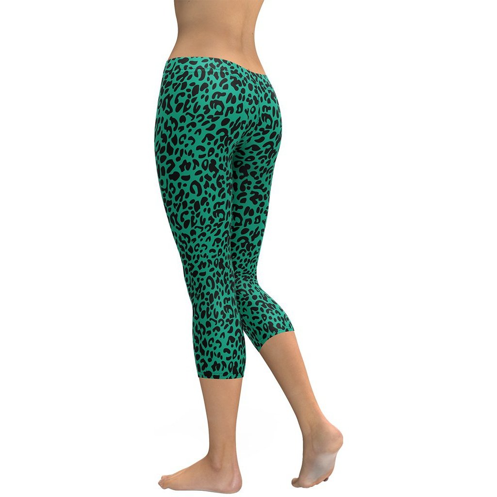 Emerald Green Leopard Capris