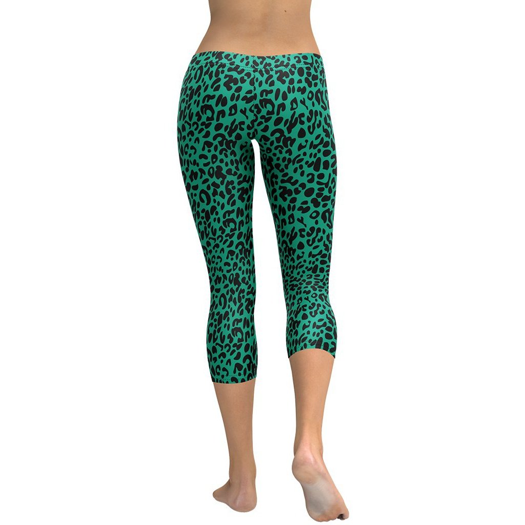 Emerald Green Leopard Capris