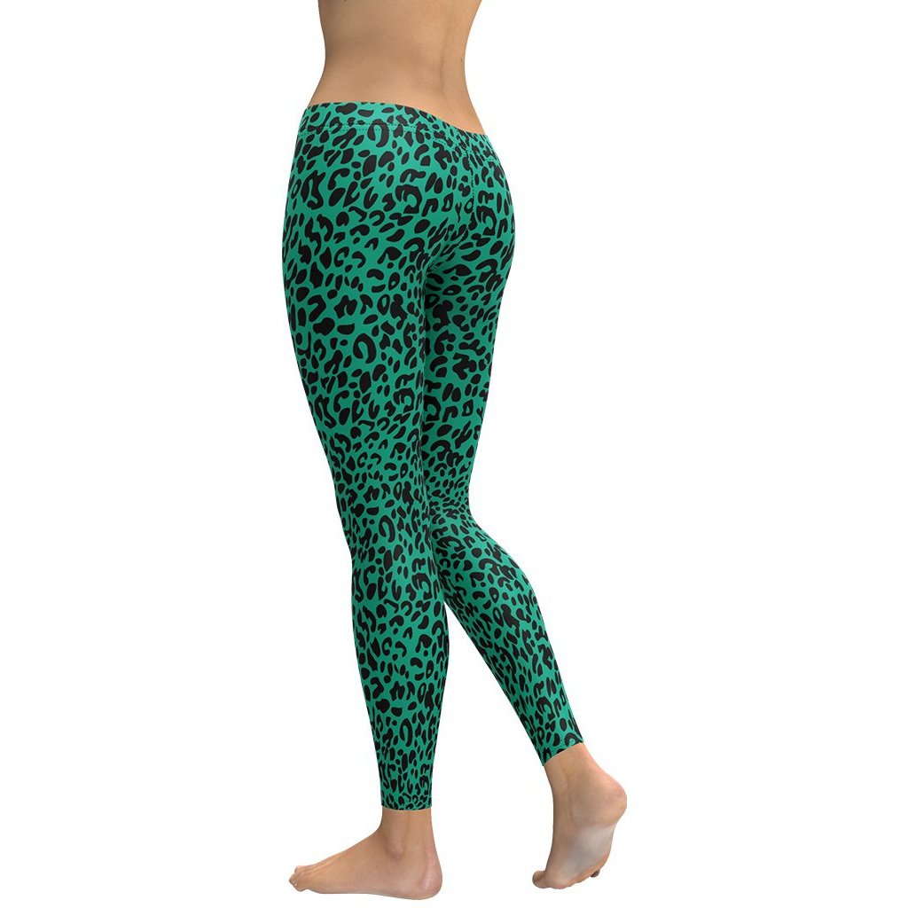 Emerland Green Leopard Leggings